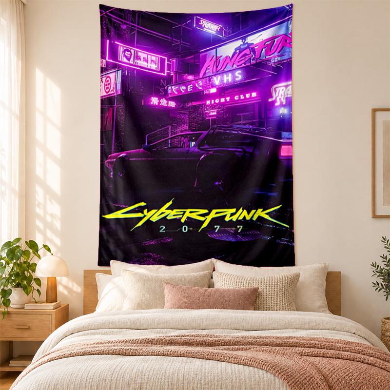 Cyberpunk 2077 Tapestry Highquality for Decorating Living Room Bedroom Dorm Walls Ideal As Bedroom Wallart Orholiday Gift