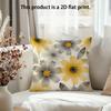 1 Piece, Yellow-gray Floral Pattern 2D Flat Print Pillowcase