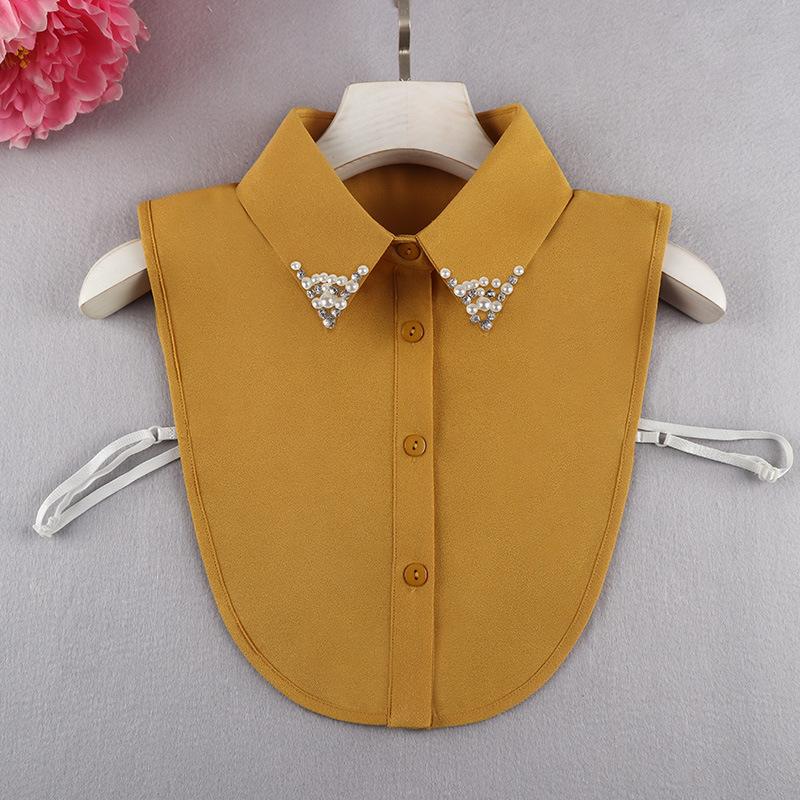 Μόδα Χρώμα Καραμέλας Λευκό Ψεύτικος Γιακάς Πουκάμισο Γυναικείο Ψεύτικος Γιακάς Μισό Πουκάμισο Μπλούζα Ψεύτικος Γιακάς Γυναικείο Πουλόβερ Πουκάμισο Αποσπώμενοι Γιακάδες