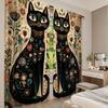 Set Of 2 Flat Printing Scene Curtain Floral Feline Duo Digital Printed Polyester Drapes All Season Party Holiday Decor Perfect