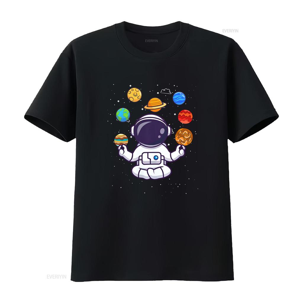 Astronaut Planets T Shirt Space Astronomy Lovers Spaceunisex Boys Kids Vintage Washed Streetwear Top For Everyday Wear Homme