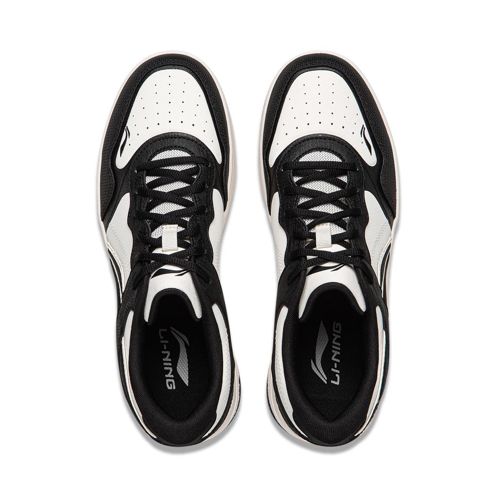 Li Ning Tianji Slip Resistant, Abrasion Resistant, Height Increasing Low top Skateboard Shoes Men's White Black AGCW065-3