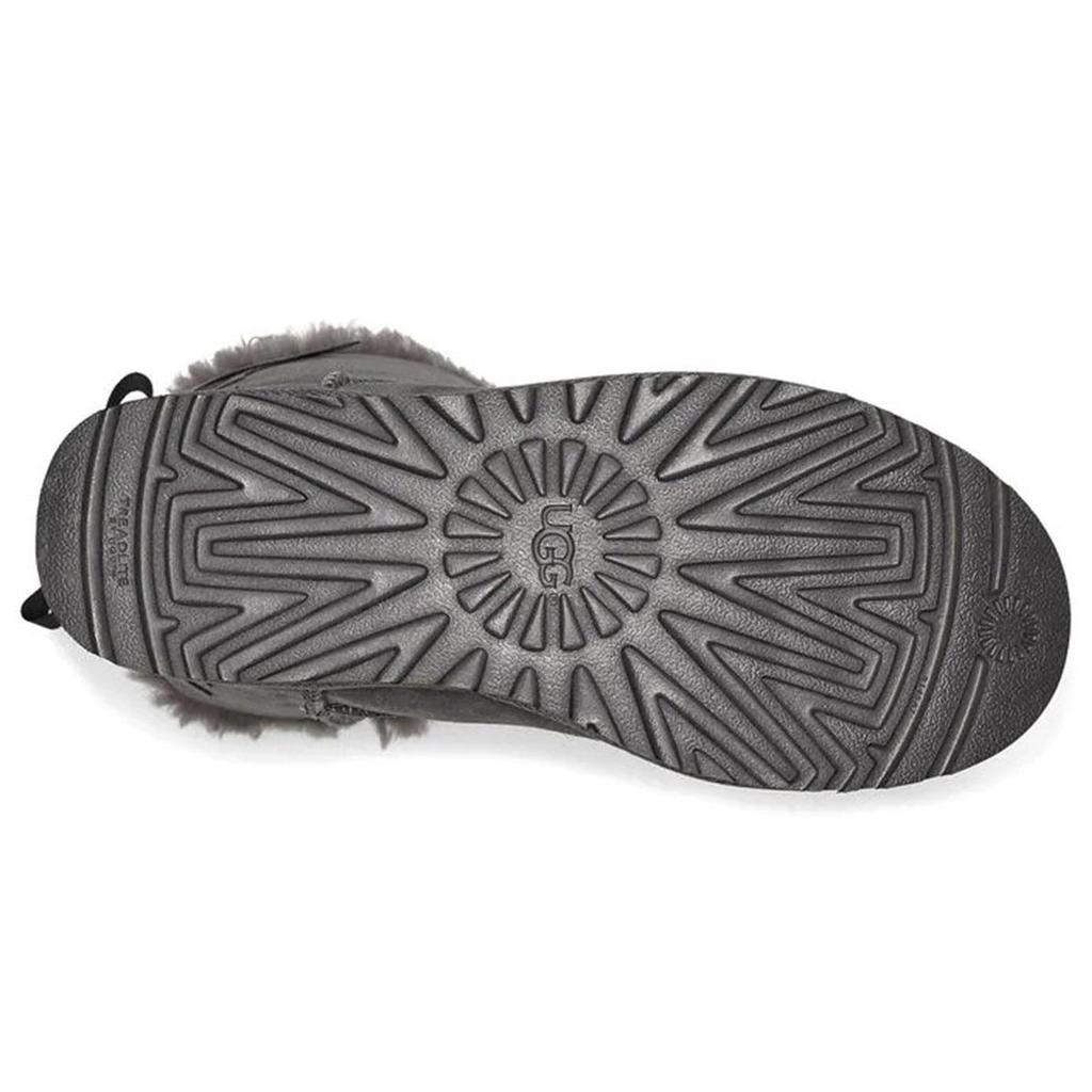 UGG Short Bow Stiefel Fleece Lined Gray Women's 1110706-CHRC