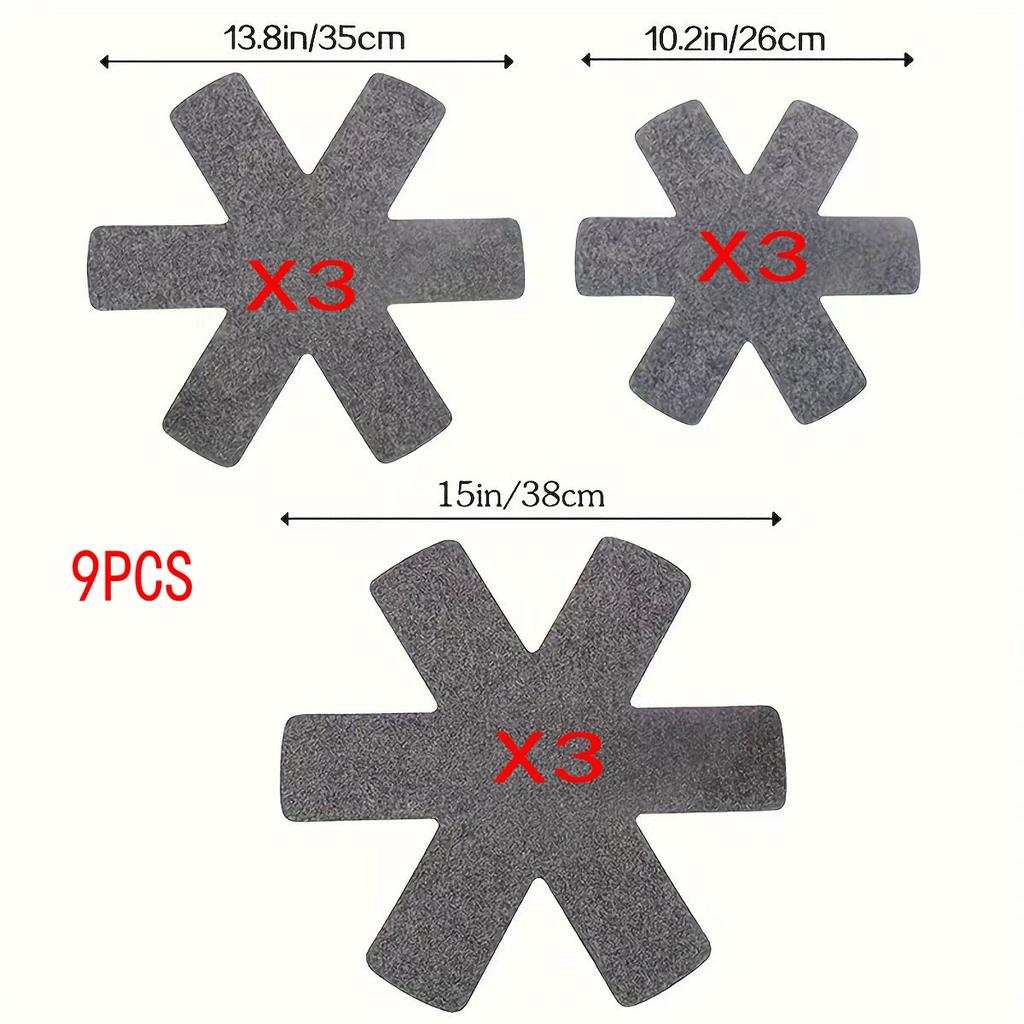 Topf- und Pfannenschutz 30 Stück Topfunterteiler Pad Vliesstoff 3 Größen Pfannen Trennpads zum Schutz Trennpads Kochgeschirr