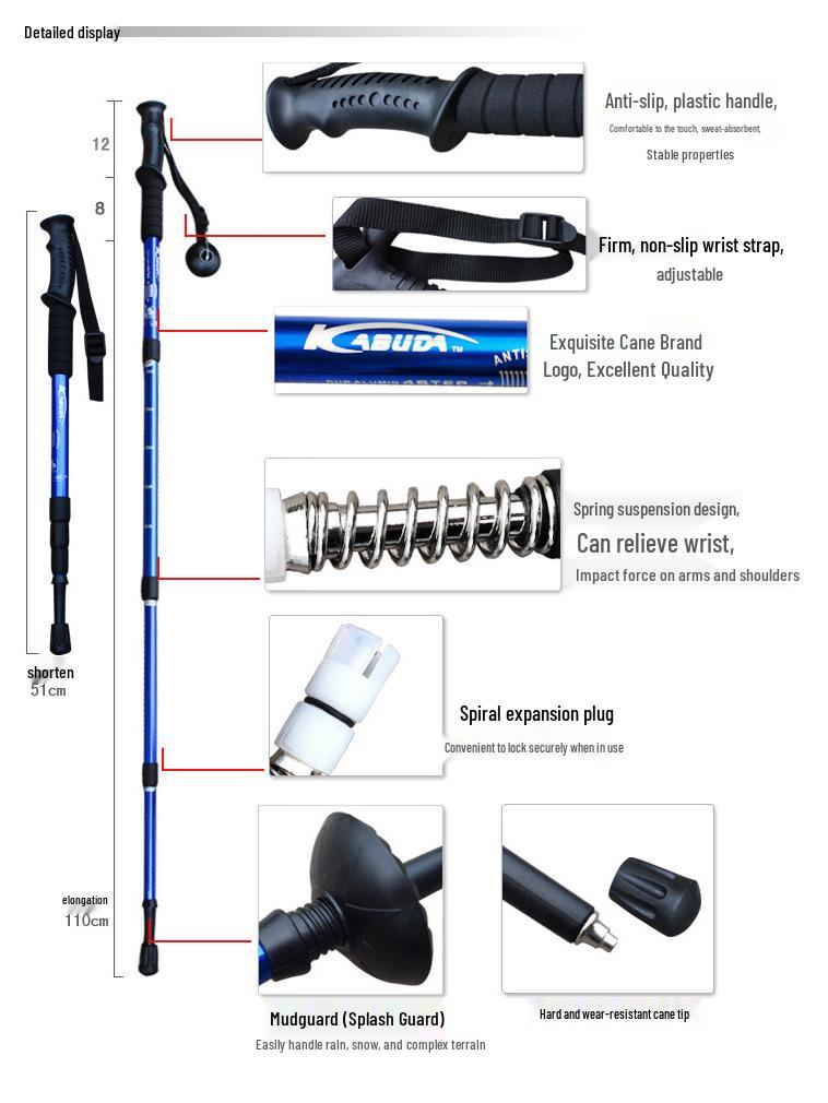 BOGO: Aluminum Telescopic Hiking Poles - Outdoor Travel Gear