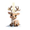 Yousheng 2D Flat Reindeer Car Rear View Mirror Charm Acrylic Cartoon Elk Christmas Tree Hanging Ornament Auto Interior Accessories for Window Wall