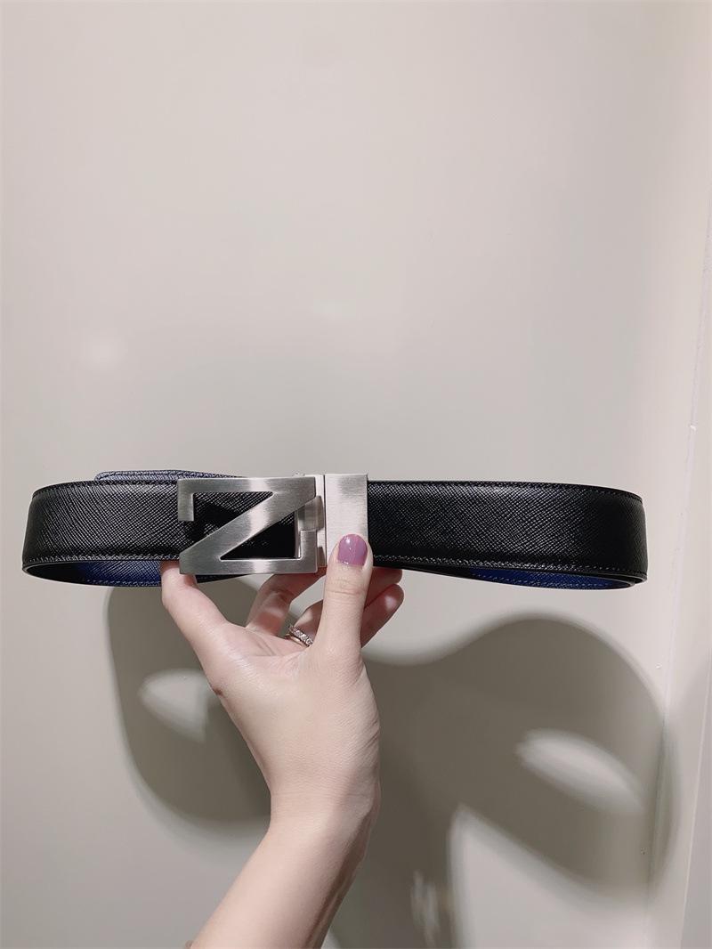 

Премиальный мужской и женский двусторонний ремень из телячьей кожи для бизнеса - Роскошный повседневный кожаный дизайн 105 cm