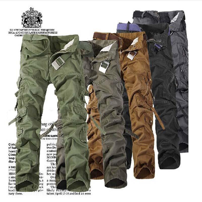 Herren Casual Multi-Pocket Washed Arbeitshose, Übergröße, Outdoor-Stil, Europäisches und Amerikanisches Design