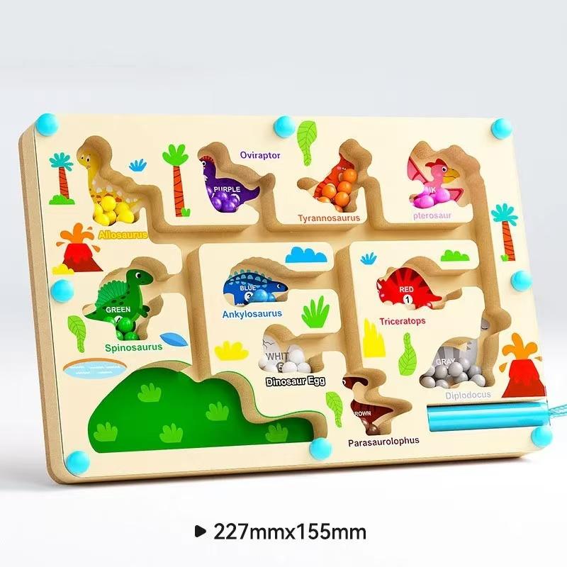 

Magnetic Color & Number Maze Montessori Education Toys Board Pen Moving Bead Game Motor Skills Activities Wooden Toys Kids Gifts