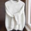 Weicher Ästhetischer Vintage Strickpullover Damen Frühling Herbst Locker Gemütlich Lässiger Leichter Dünner Pullover