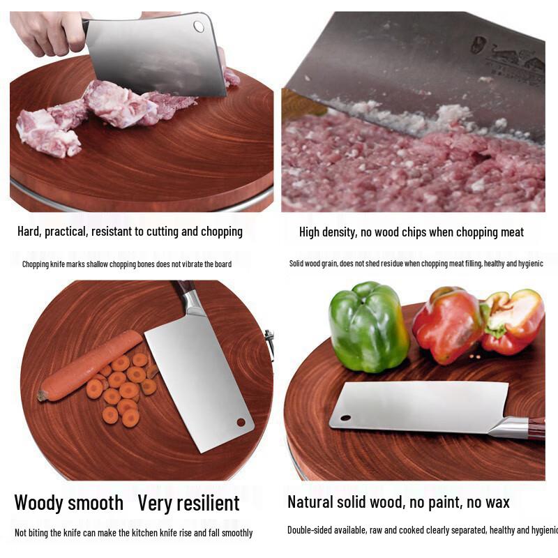 Ironwood Round Cutting Board with U-Handle