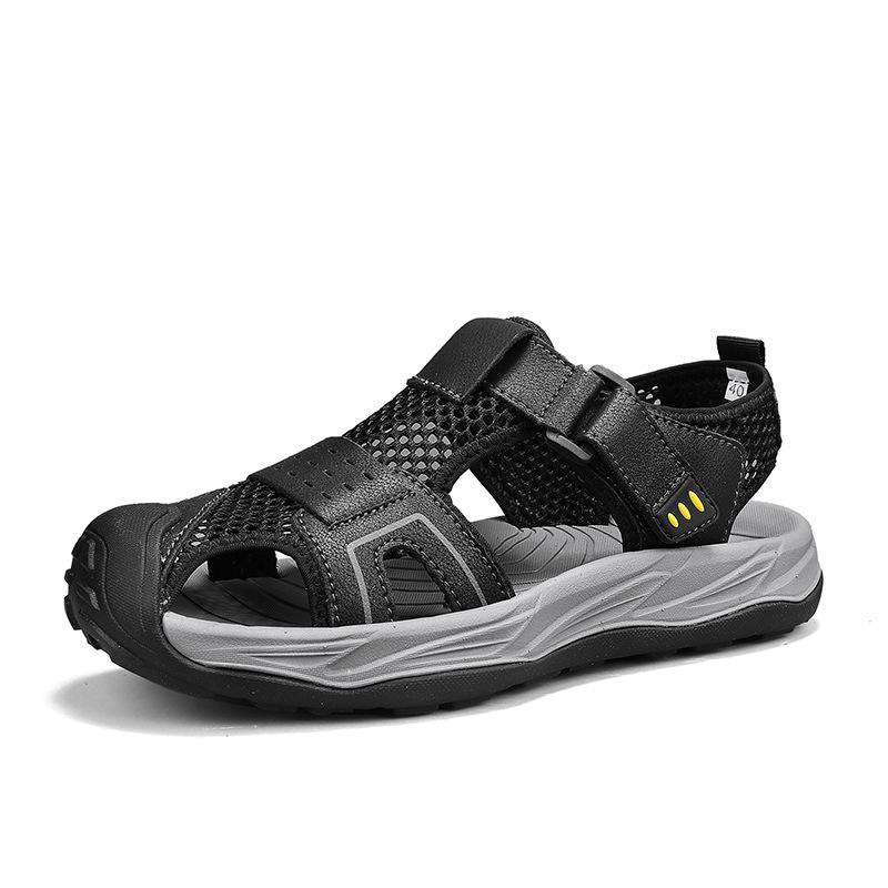 Men s Plus Size Handmade High-Quality Breathable Casual Beach Sandals 40 чёрный