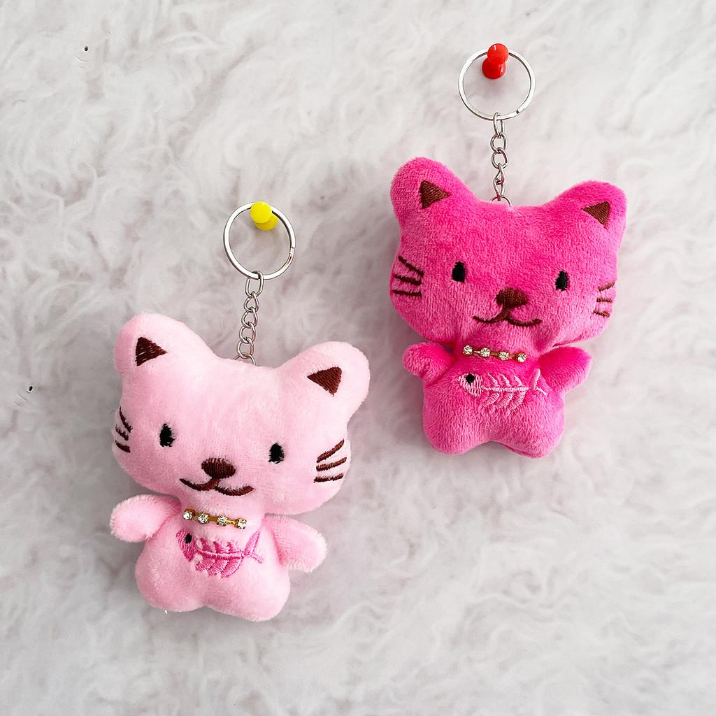 Plush Cat Keychain With Sparkling Embellishments For Kids And Teens