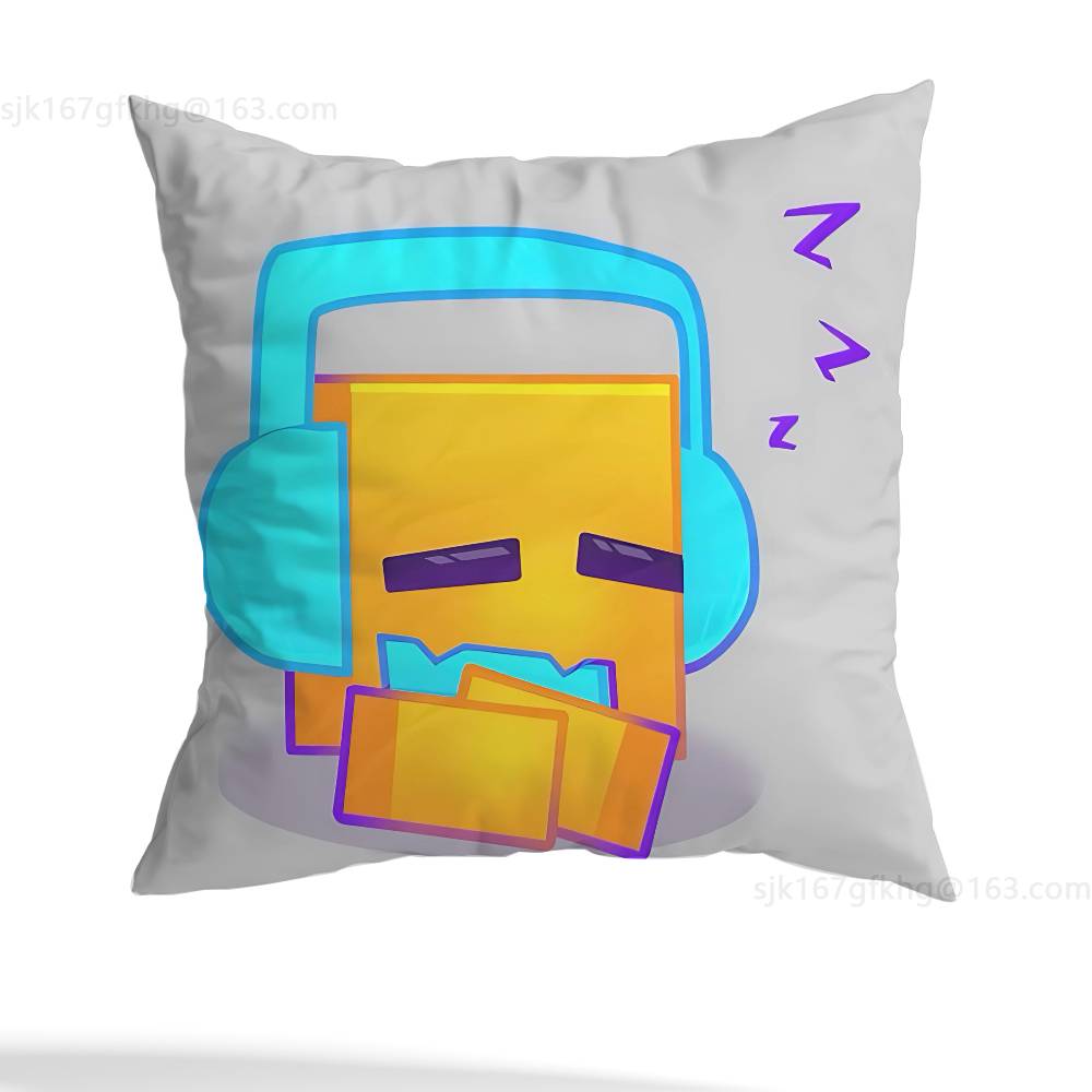 Game G-Geometry D-Dash-s Pillow Case Anti-dustmite Pillowcase Invisible Zipper Silky Short Plush Sofa Cushion Cover