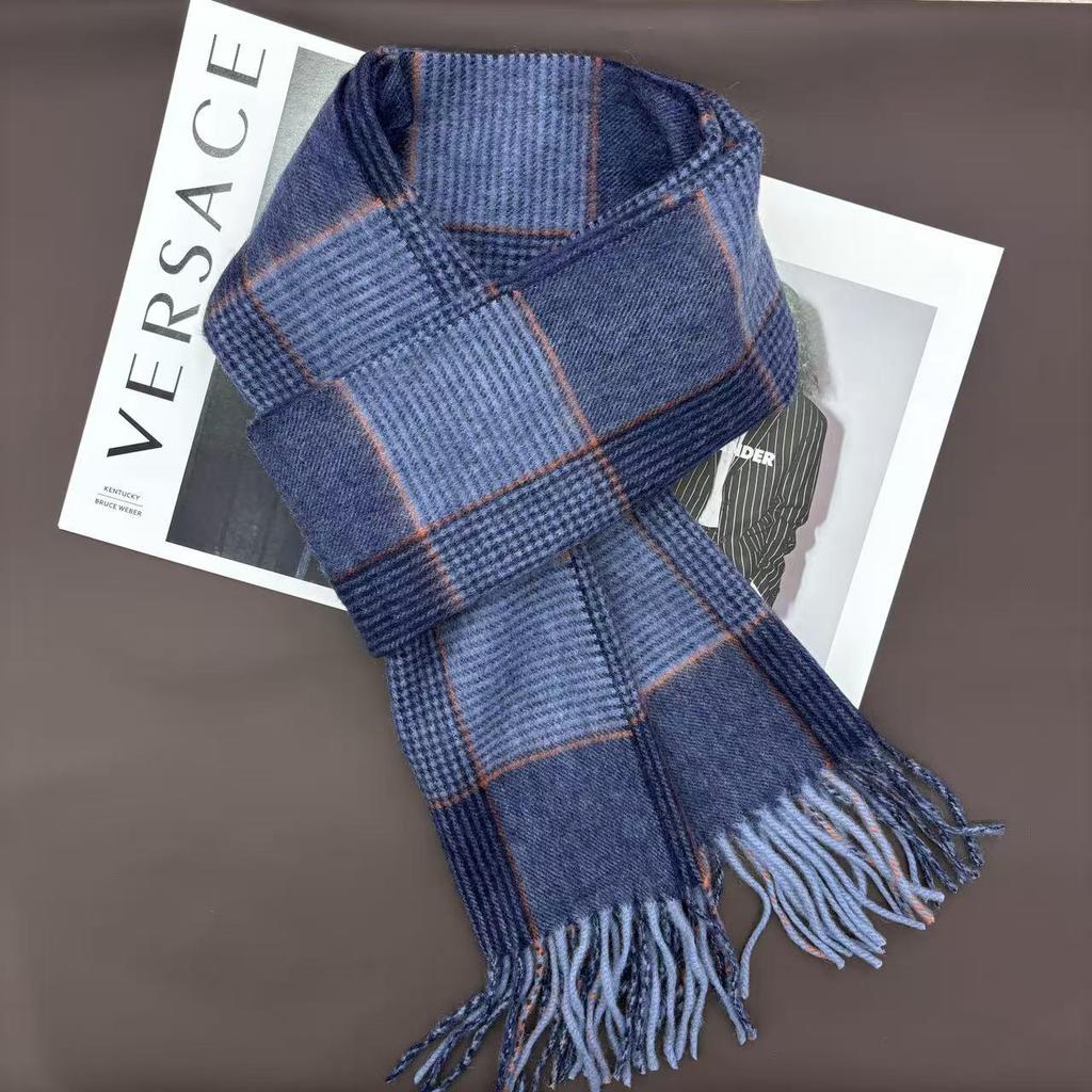 Unisex British Plaid Wool Scarf - Warm, Versatile Snood for Autumn/Winter