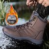 Men Winter Snow Boots For Waterproof Leather Sneakers Super Warm Men's Boots Outdoor Male Hiking Boots Work Shoes Big Size 39-48