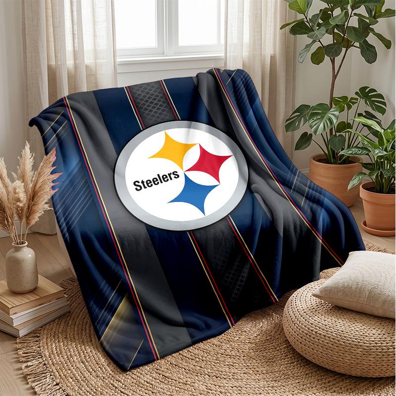 Coperta in Flanella Pile Pittsburgh Steelers Coperta Calda e Accogliente per Divano Letto Viaggio Uso Stagionale