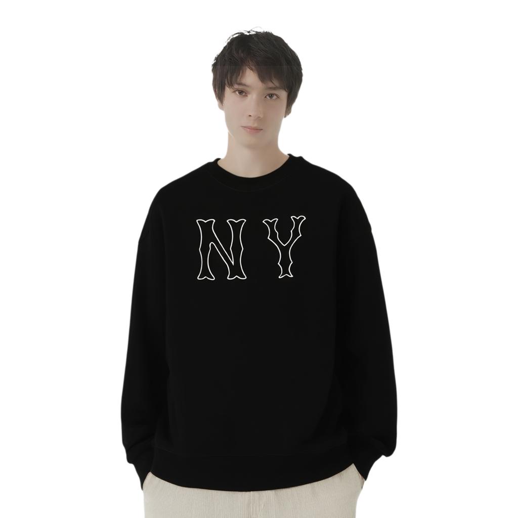 MLB New York Yankees Logo Outdoor Casual Sports Crewneck Sweatshirt Unisex sweatshirt Black 3AMTB3044-50BKS