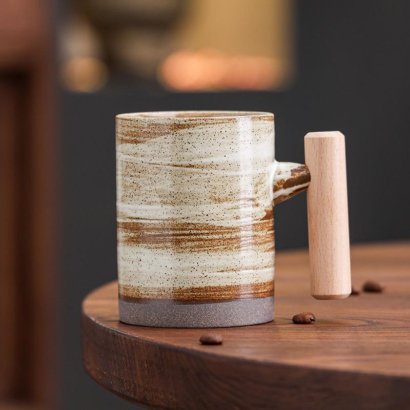 Creative Ceramic Coffee Cup High Value Afternoon Tea Latte Cup Household Water Cup Coarse Pottery Mug