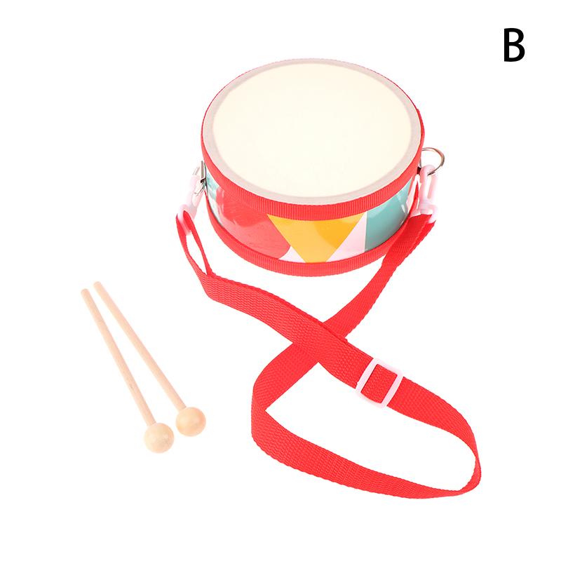 Kids Percussion Drum Wood Toy Set With Carry Strap Music Instrument Teaching Aids For Toddlers Develop Children's Rhythm Sense