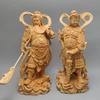 Natural Solid Wood Guan Gong Statue, Wei Tuo Protectors, Home Carving, Office, Feng Shui Figure