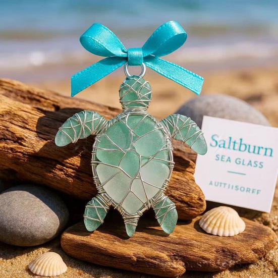 Coastal Christmas Ornaments Ocean Themed Sea Glass Ornaments Acrylic Seahorse Dolphin Turtle Nautical Xmas Tree Ornament for Home Party Decor