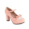 High Heels Damen Runde Spitze Schnallenriemen Einzelne Schuhe Frühling Mary Jane Schuhe Plateau-Sohlen Kleine Personen Erhöhen Höhe