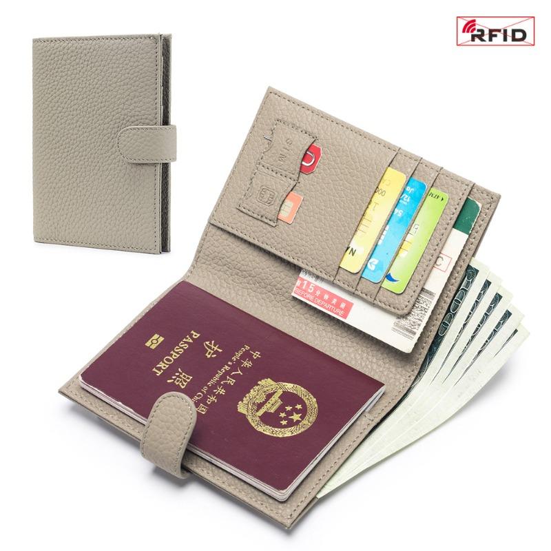 Neue Leder RFID Ultradünne Reisepass Tasche Multifunktionale Geldbörse Ticket Clip Reisepass Dokumenten Tasche Aufbewahrungstasche Damen
