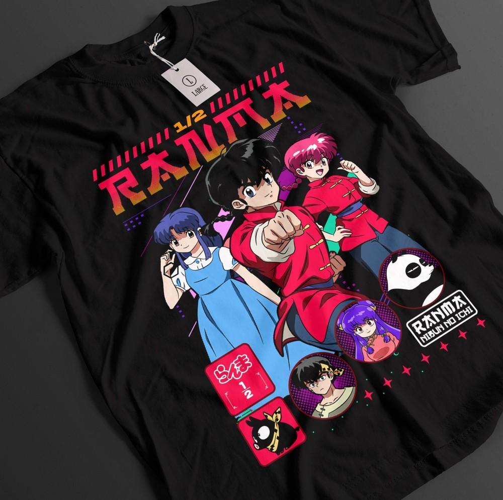 

Ranma Shirt Akane Tshirt Ryoga T-Shirt Shampoo Top Genma Anime Ukyo Happosai Tee 4XL