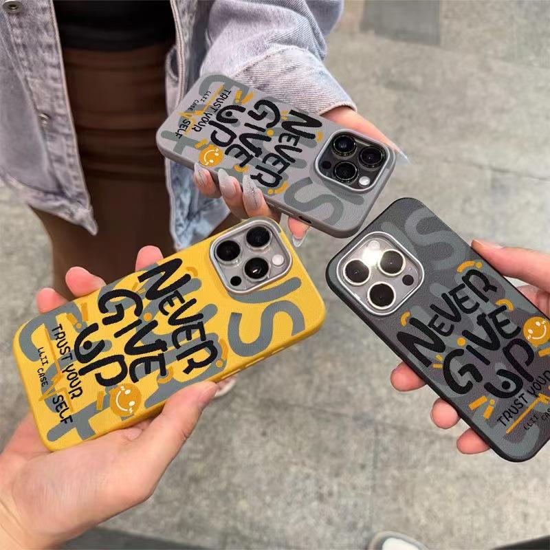 Never Give Up iPhone Case: Compatible with iPhone 12-17, Creative Design for Europe & US