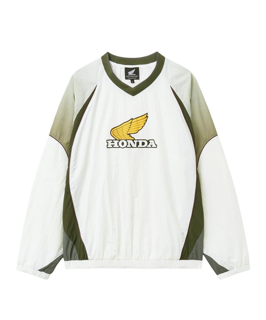 PHYPS MOTORCYCLE Vintage Logo Speed Track Nylon Long Sleeve Ivory