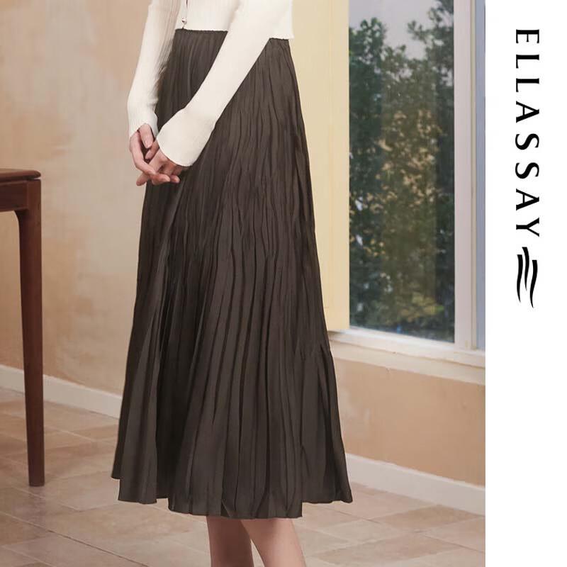 ELLASSAY Vintage Pleated A-line Skirt
