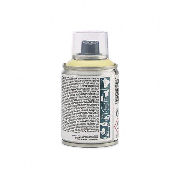 Bombe de peinture textile - Pébéo - Jaune Joie - 100ml - Sans solvant - À base d'eau