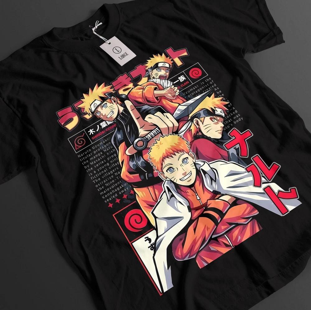 Naruto Shirt Kurama TShirt Uzumaki Tshirt Anime Minato Top Boruto Unisex Tee S