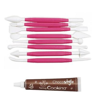 8 Fondant Tools + 1 Chocolate Pen