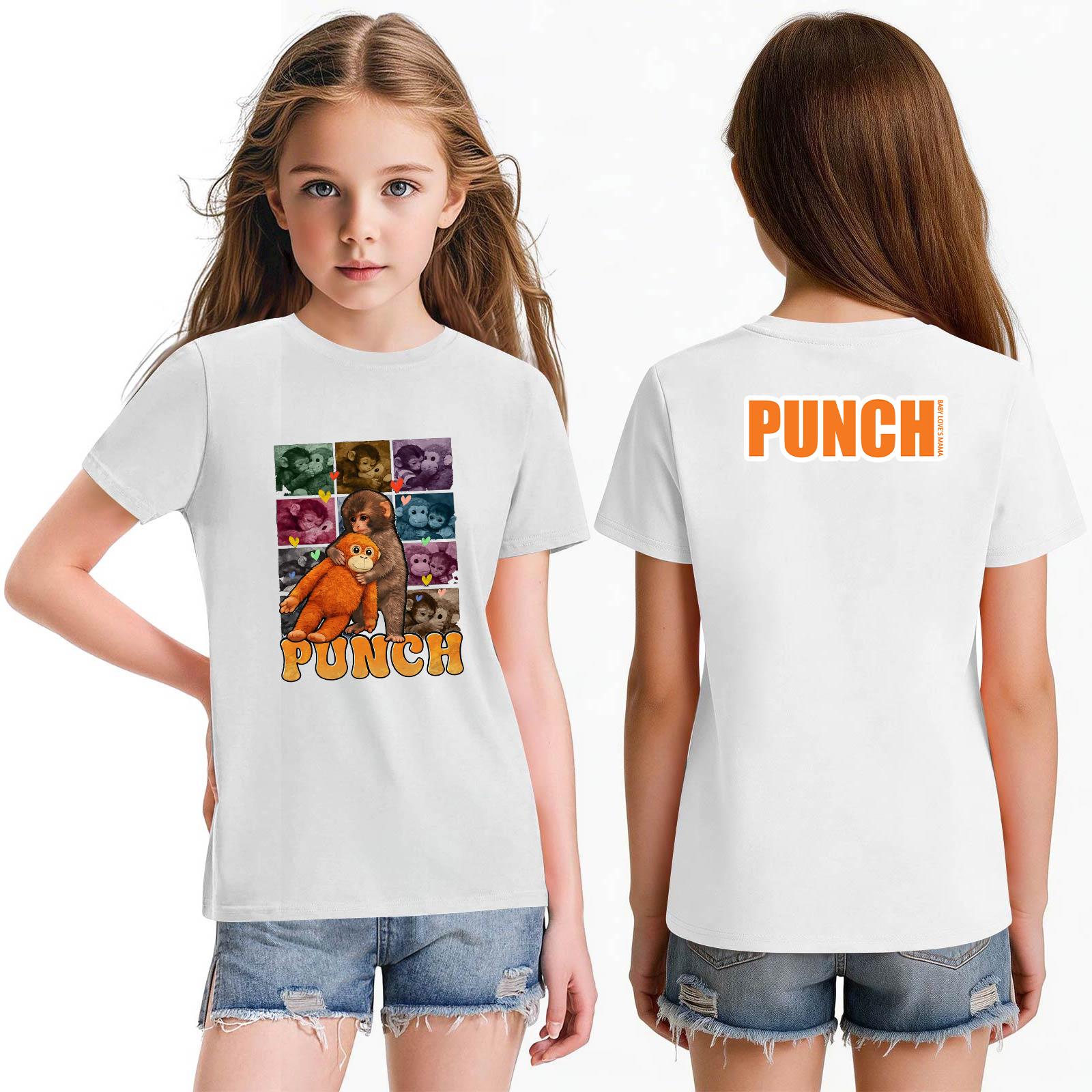 

Fashionable Round Neck Short Sleeve Work Clothes Printed Tops For KID Summer Tops 160 білий