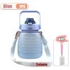 Large Capacity Frosted Sports Water Bottle with Shoulder Strap Portable Cup for Gym Outdoor Travel Hiking Reusable BPA Free