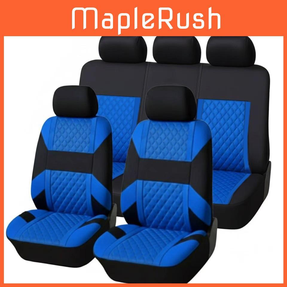 Set Coprisedili Auto Poliestere Universale Tutte le Stagioni Con Texture a Rete Incrociata Per Veicoli Familiari