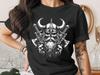 Viking Skull T-Shirt, Norse Warrior Graphic Tee, Heavy Metal Skull Shirt, Horned Helmet Axe Design, Dark Fantasy Pagan Goth Gift