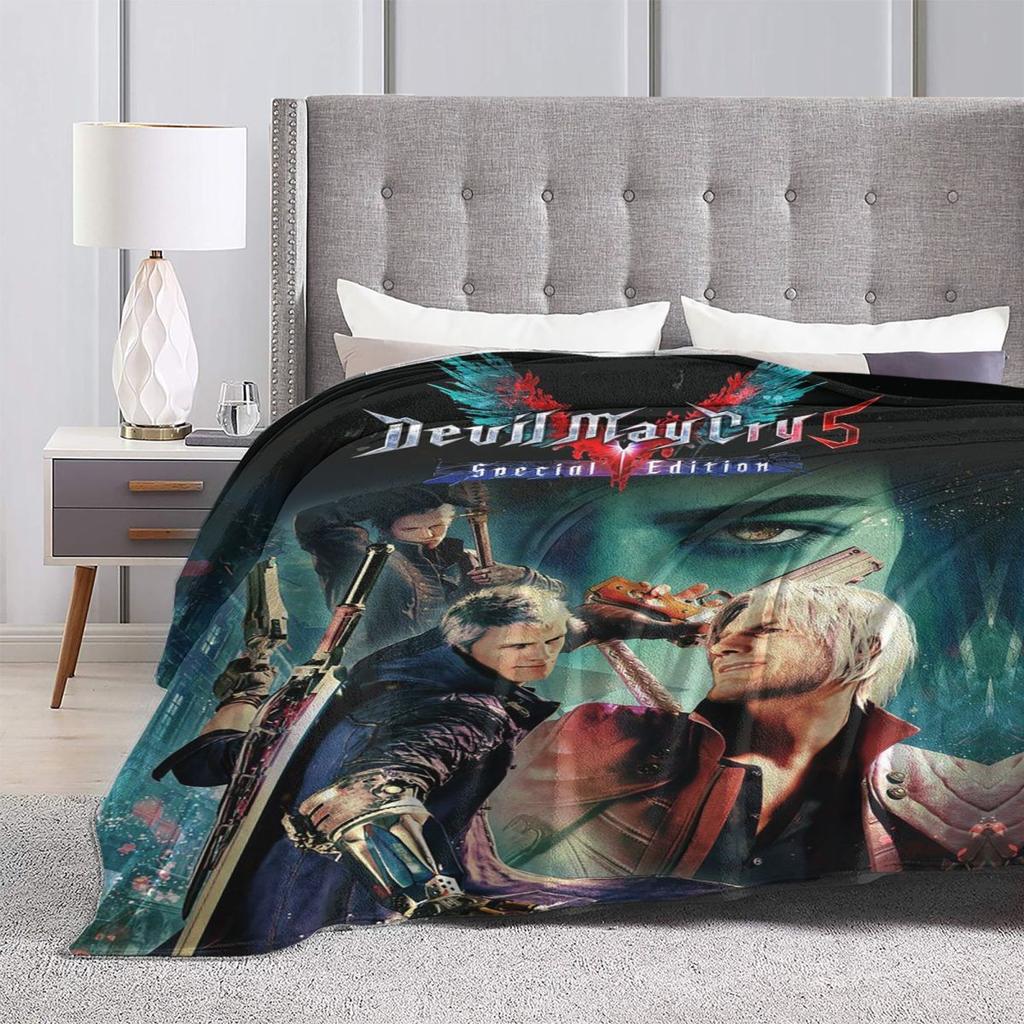 D-Devil May Cry DMC Game Gamer Blankets Soft Warm Flannel Throw Blanket Cover for Bed Living room Picnic Travel Home Couch