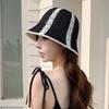 Fisherman Hat Ladies Summer Striped Cotton Sun Protection Wide Brim Casual Beach Cap