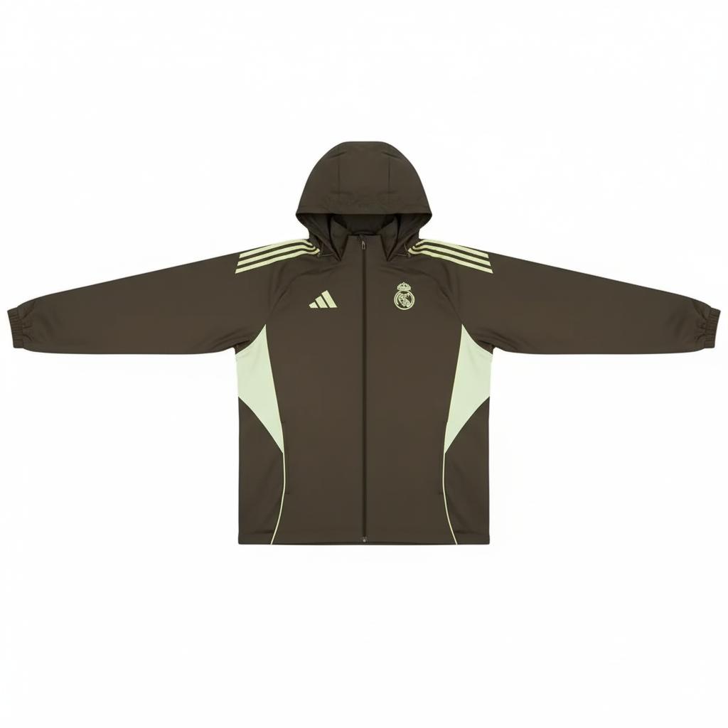 adidas Men s Real Madrid 25/26 Training All-Weather Jacket Dark Olive JP4057 L