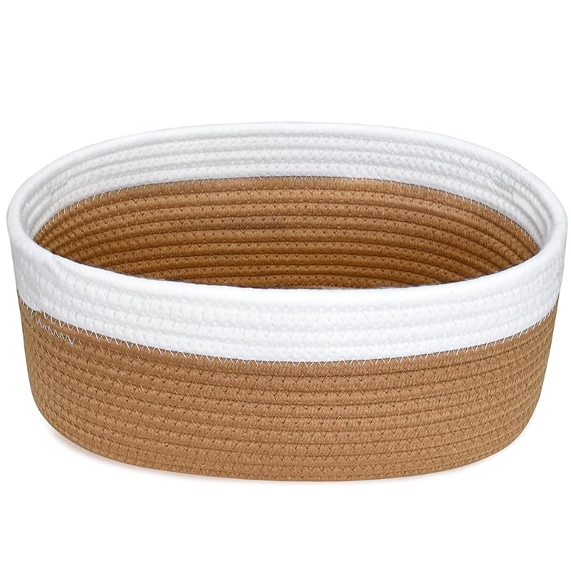 ABenkle Маленькая плетеная корзина Милая маленькая корзина Корзина-полка для хранения в комнате из веревки Коробка-сундук для игрушек кошки и собаки Пустая декоративная подарочная корзина 12 x 8 x коричневый 4090₽