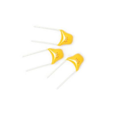 100 ks monolitických keramických čipových kondenzátorů 1uF 105/50V, rozteč 5,08 mm, vícevrstvé keramické 105/50V 1 uF