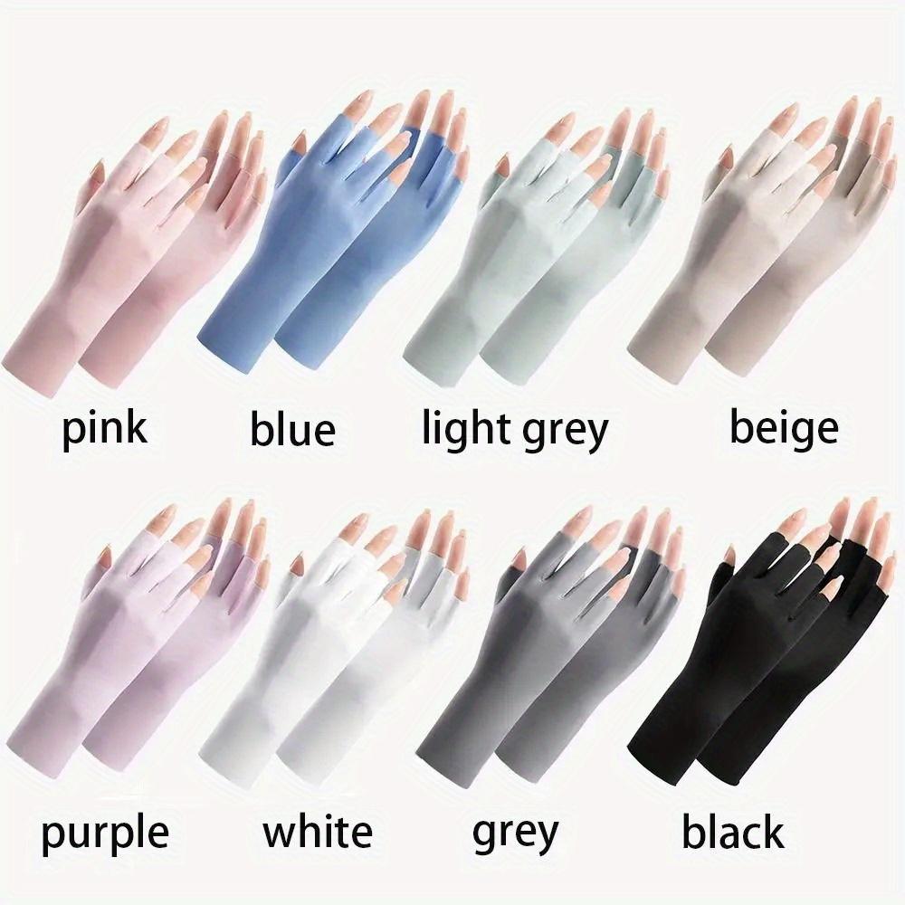 1 Pair Fingerless Gloves Summer Sunscreen Protection Multicolor Gloves Woman Driving Gloves Stretch Female Touchscreen