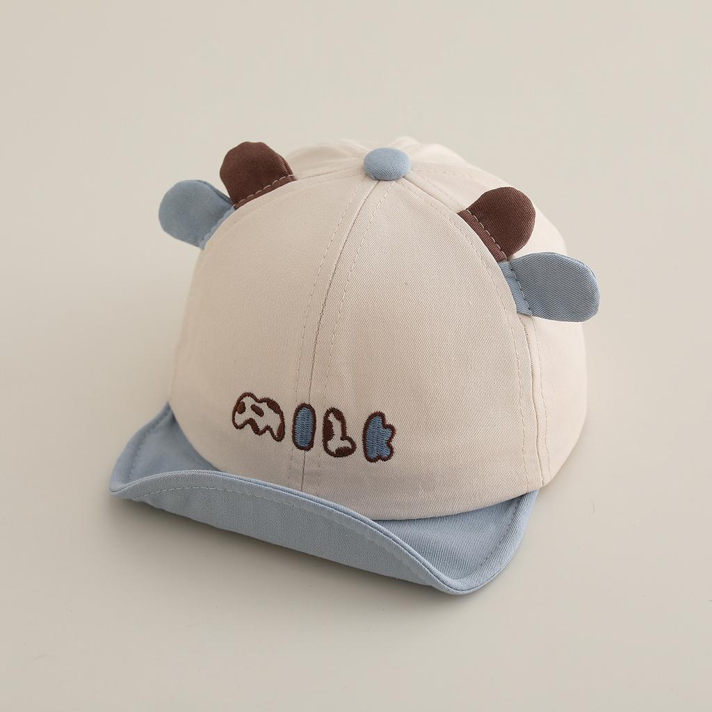 Newborn Baby Cow Print Cute Baseball Cap 48-50cm 6-24M for Infant Boys Girls Soft Cotton Adjustable Sun Hat Breathable Outdoor