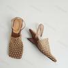 Summer Women's Sandals 2026 New Square Toe Weave Mesh Fashion High Heels Sandals 2026 New Outdoor Beach Pumps Sandalias De Mujer