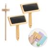 2PCS Plane Wood Fleece Carders And Drop Rod Set For Craft Felting Projects With Even Twirling Equipment