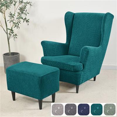 3 pièces/Ensemble Housse de Fauteuil à Oreilles Jacquard Hydrofuge Housse de Fauteuil Élastique Anti-poussière Couleur Unie Housse de Fauteuil à Oreilles Unique