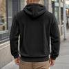 Men's American Style Double-Sided Fleece Hooded Jacket - Autumn/Winter, Zipper, Loose Fit, Casual Sweatshirt.